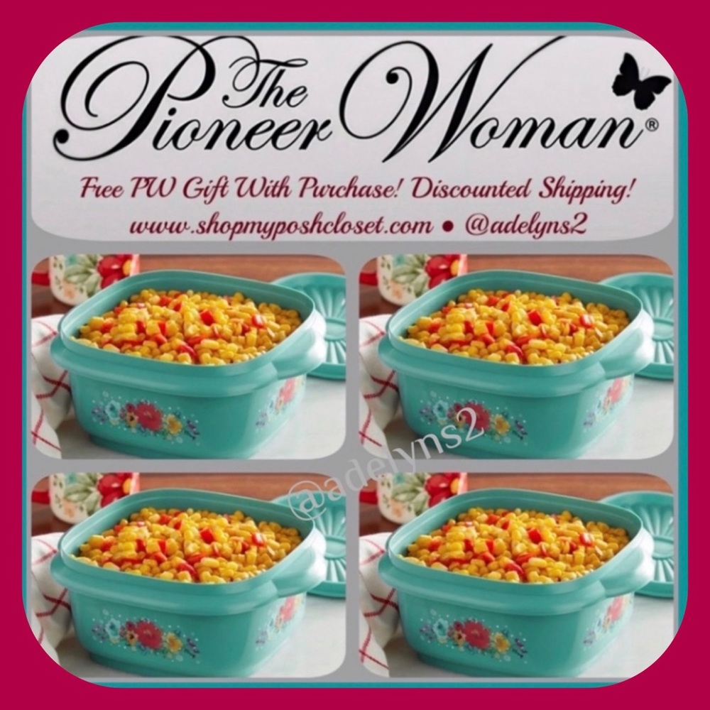 🌺 New Pioneer Woman Breezy Blossom (4) Plastic Storage Contaniers with Lids/Tops - Picture 1 of 6